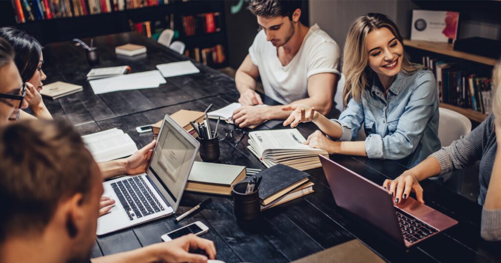 office colleague working together